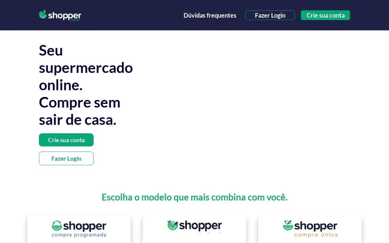 Landing page screenshot
