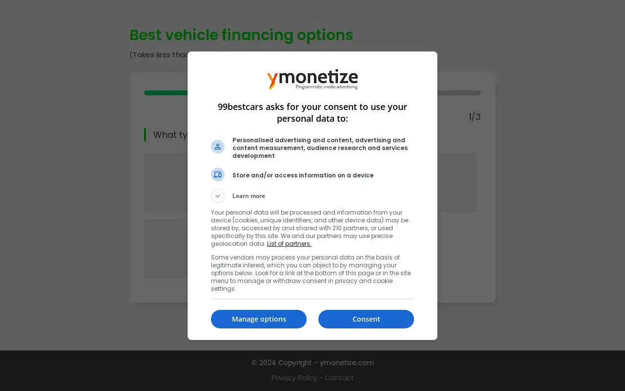 Landing page screenshot