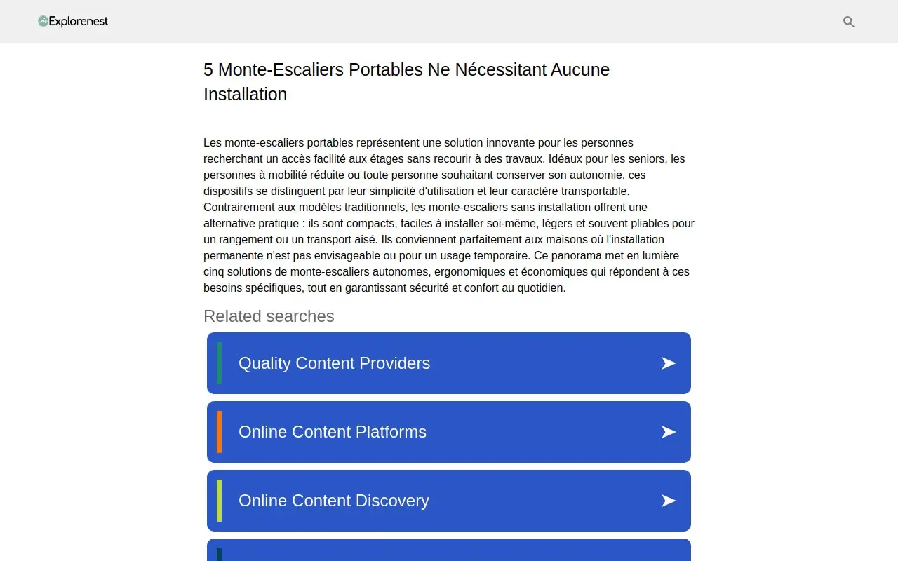 Landing page screenshot
