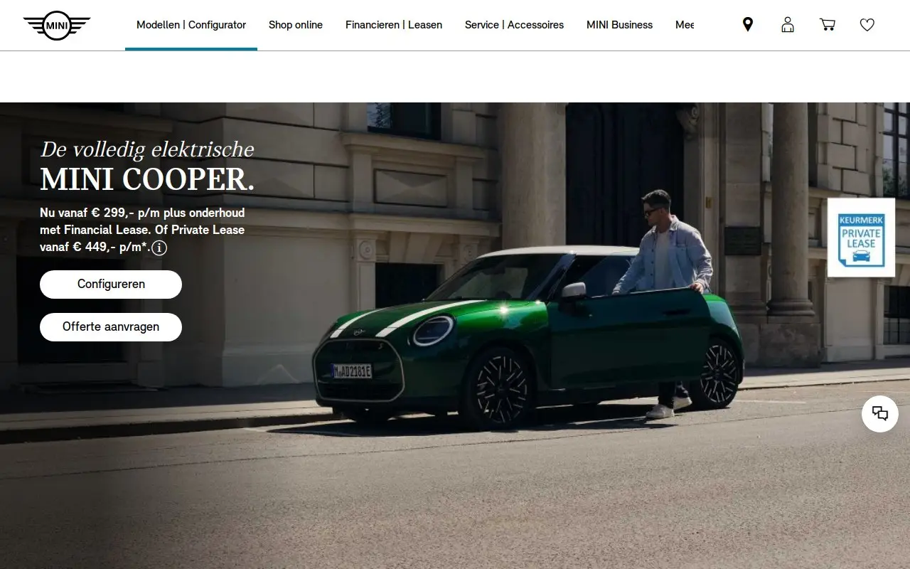 Landing page screenshot