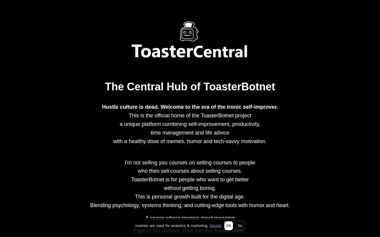 Landing page screenshot