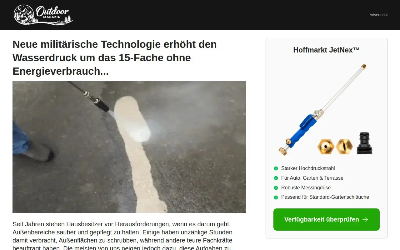 Landing page screenshot
