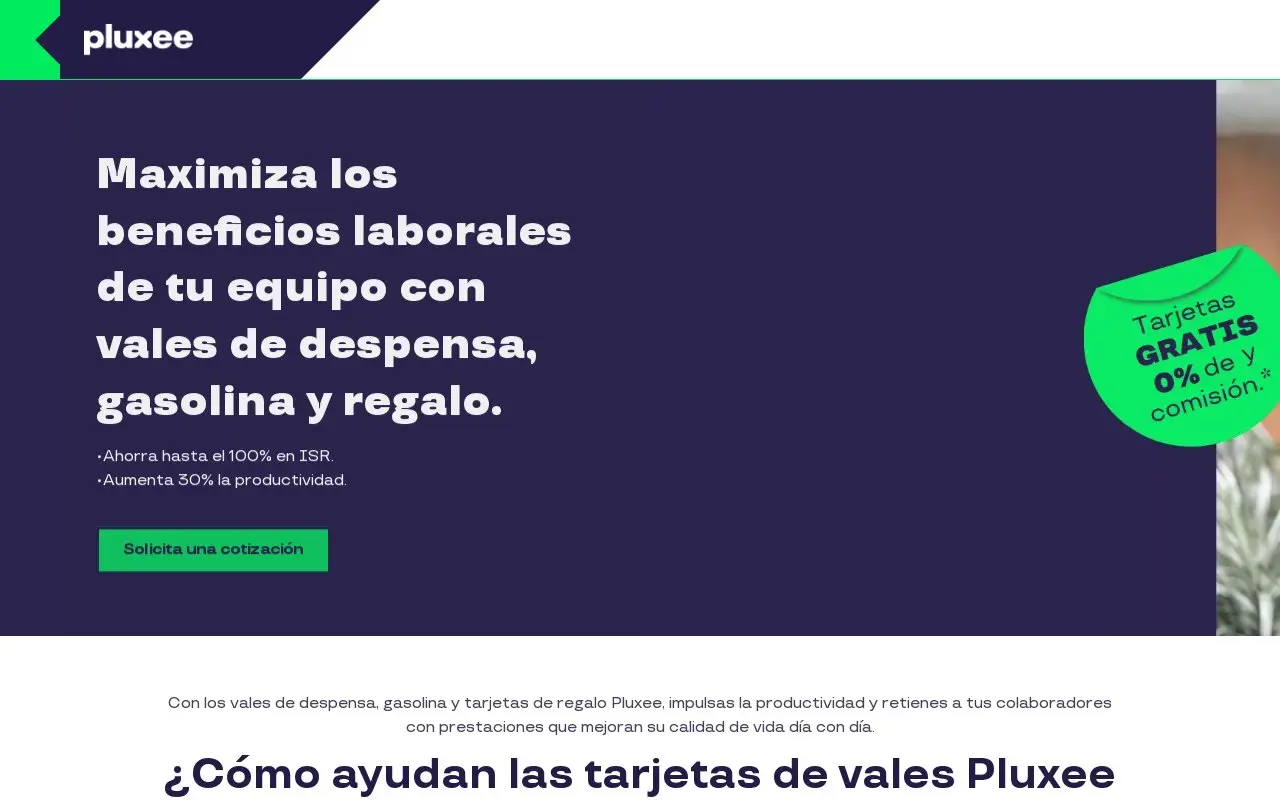 Landing page screenshot