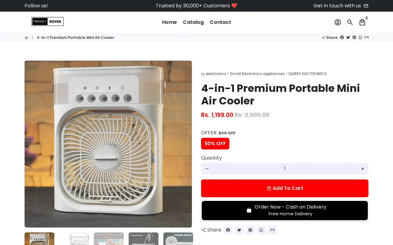 Landing page screenshot