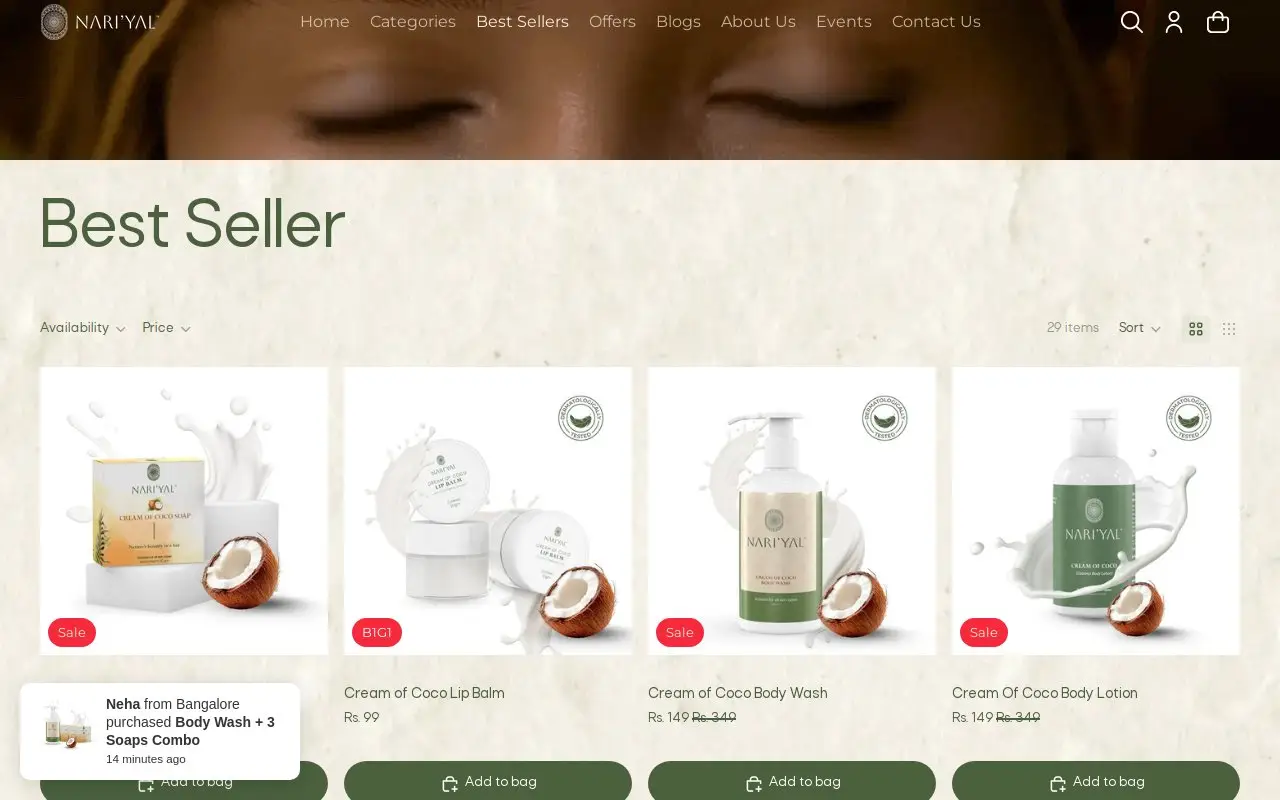 Landing page screenshot