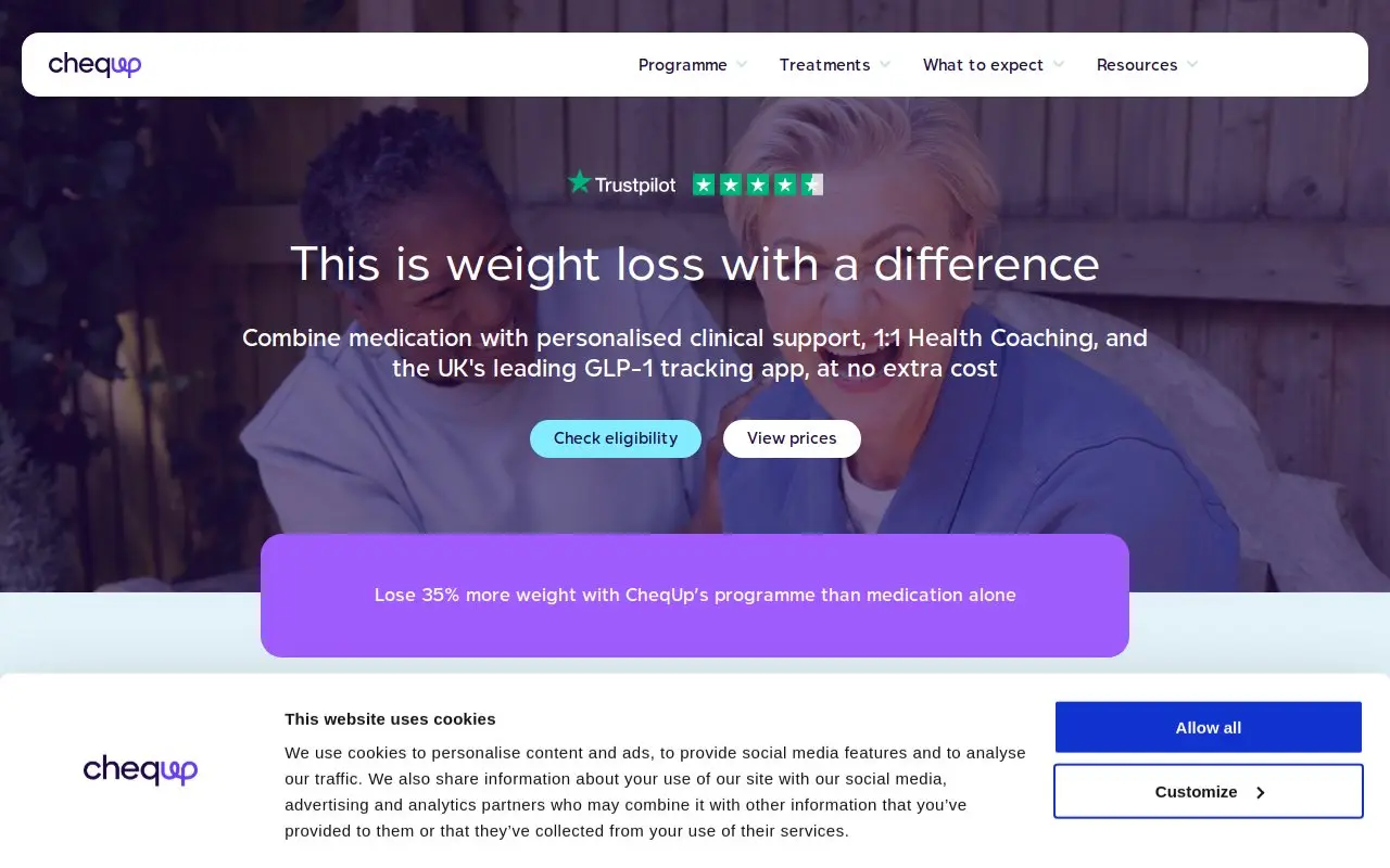 Landing page screenshot