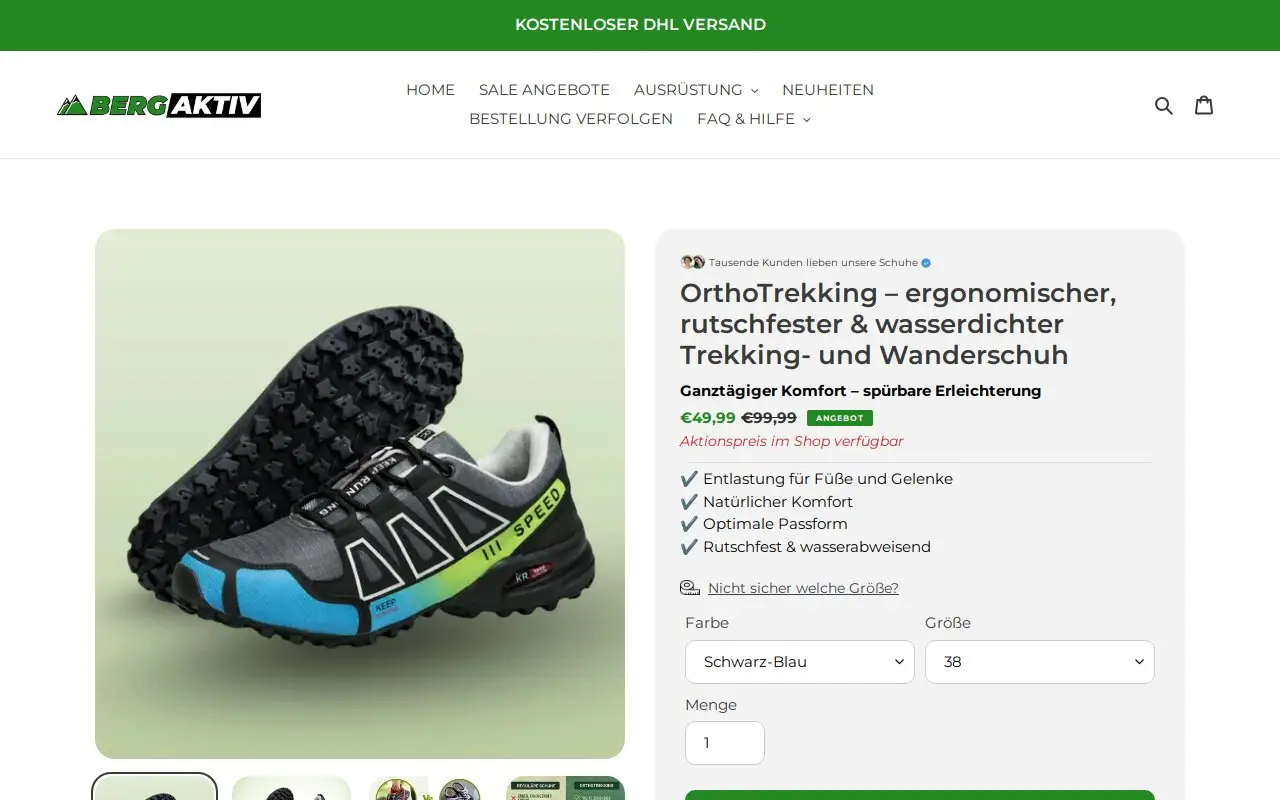 Landing page screenshot
