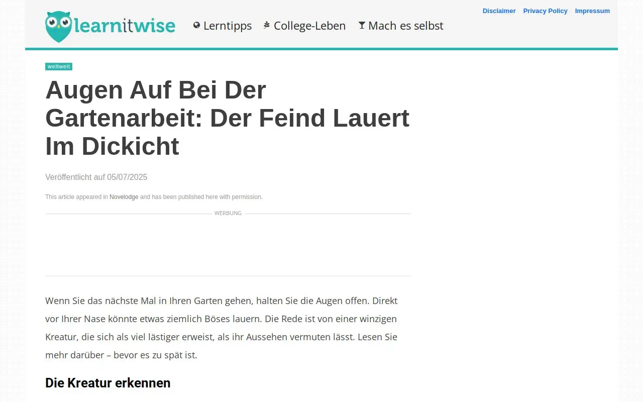 Landing page screenshot