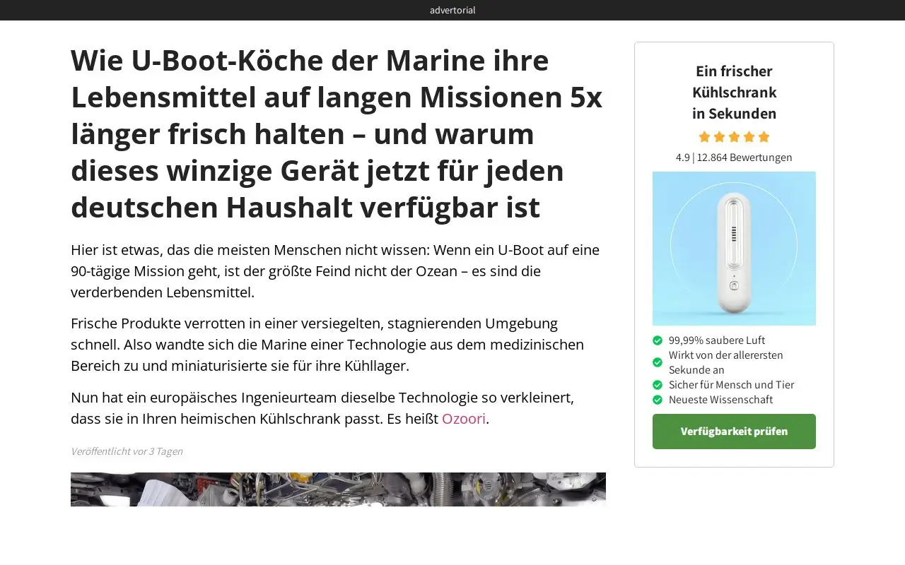 Landing page screenshot