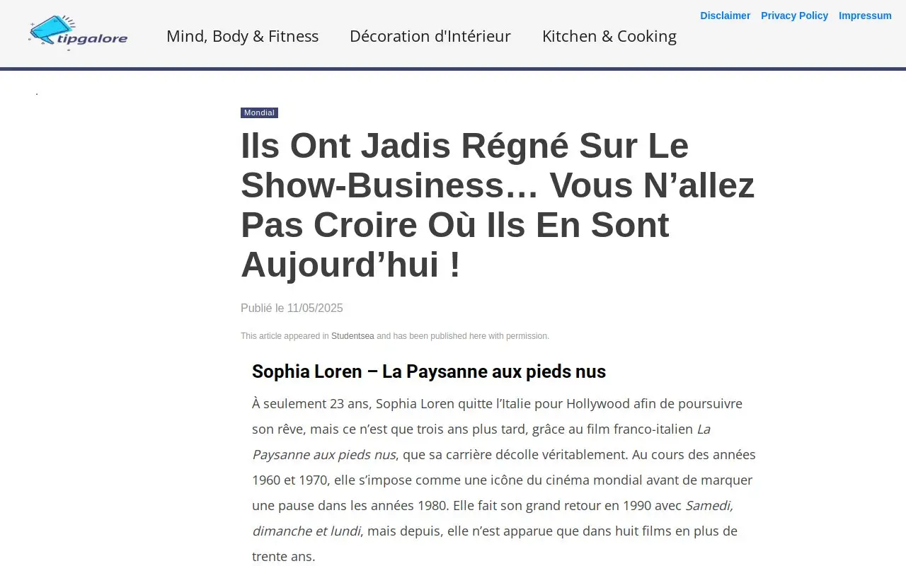 Landing page screenshot