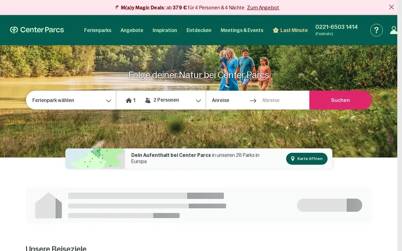 Landing page screenshot