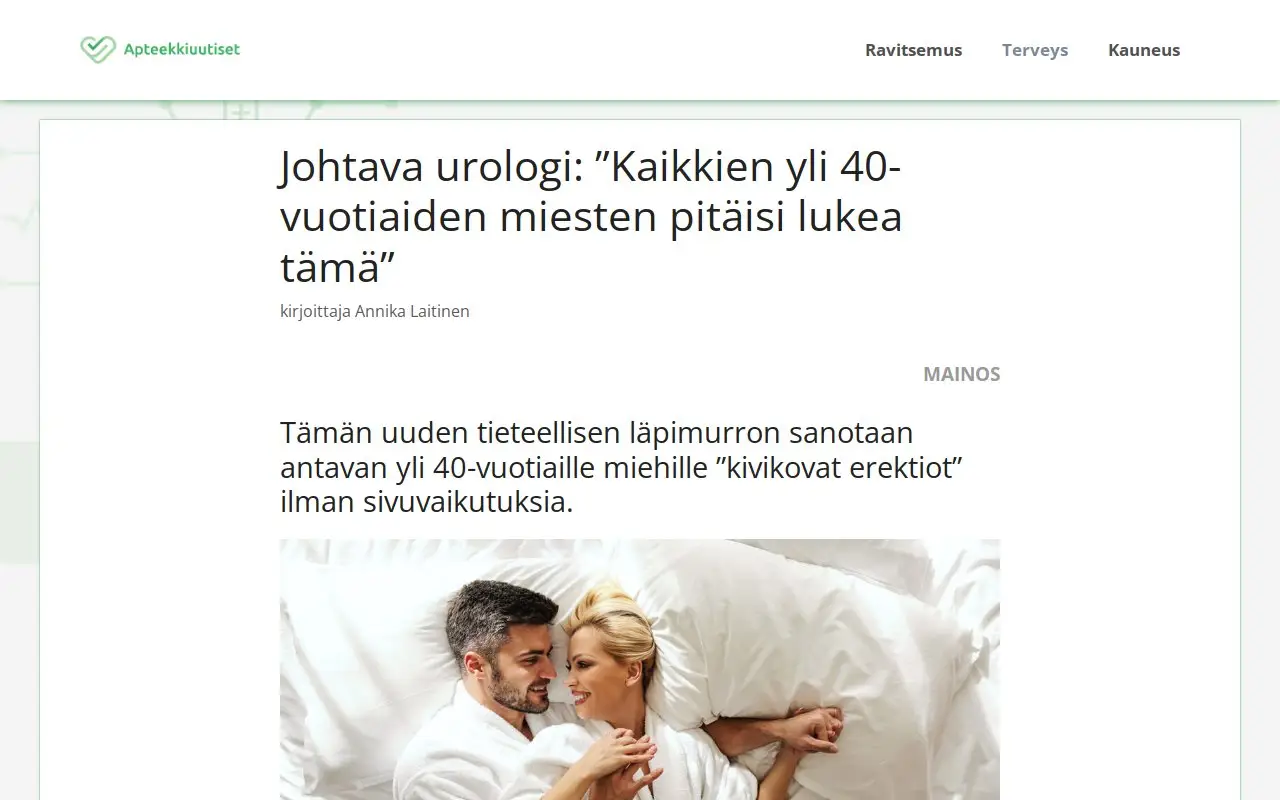 Landing page screenshot
