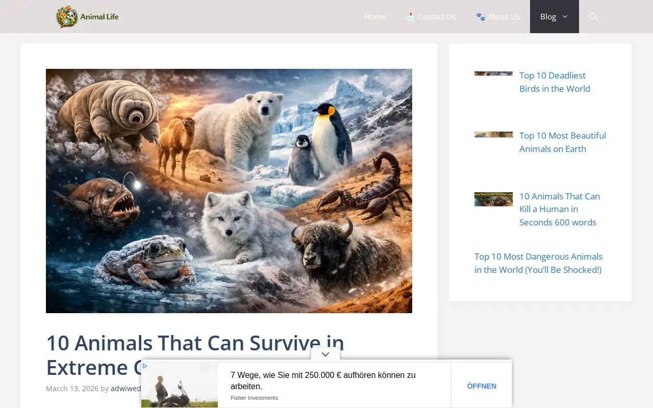 Landing page screenshot