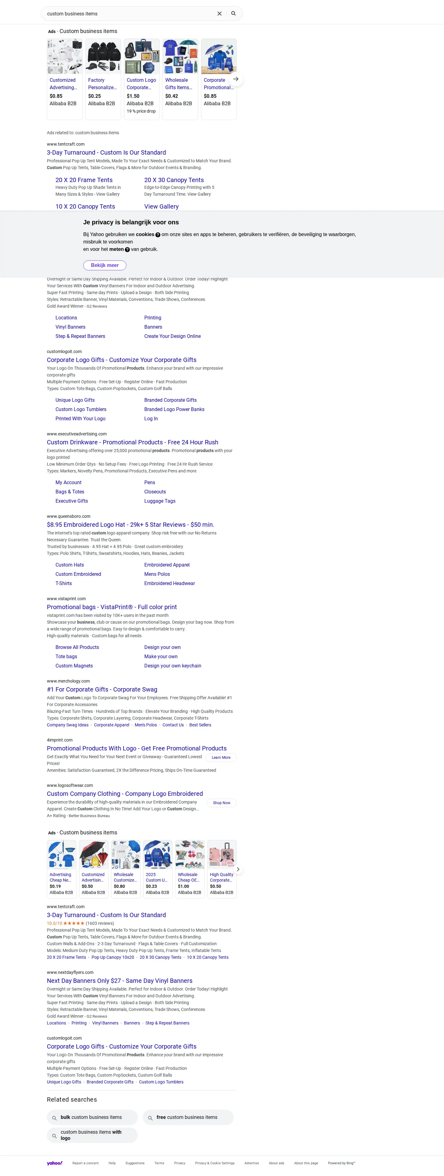 Landing page screenshot
