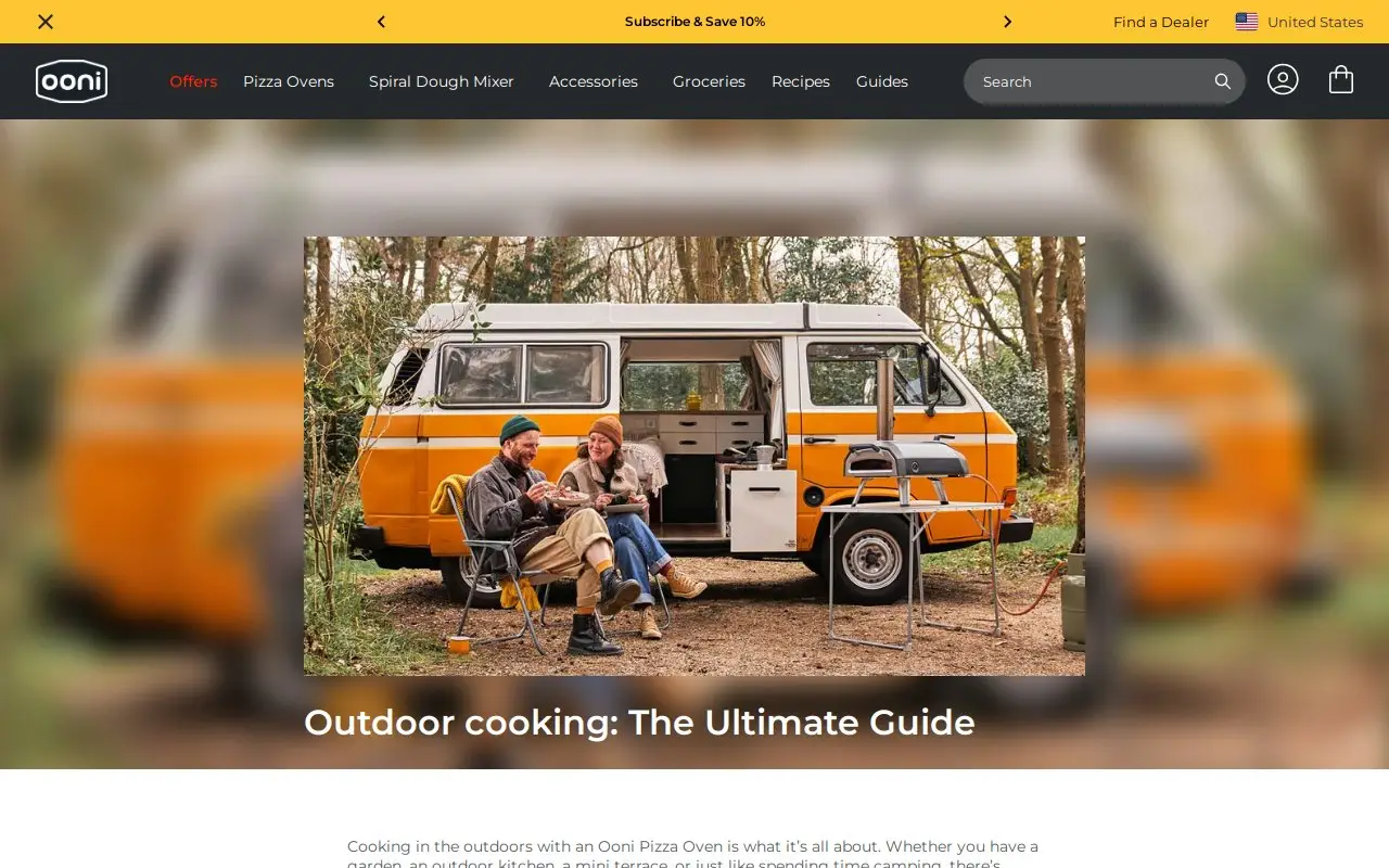 Landing page screenshot