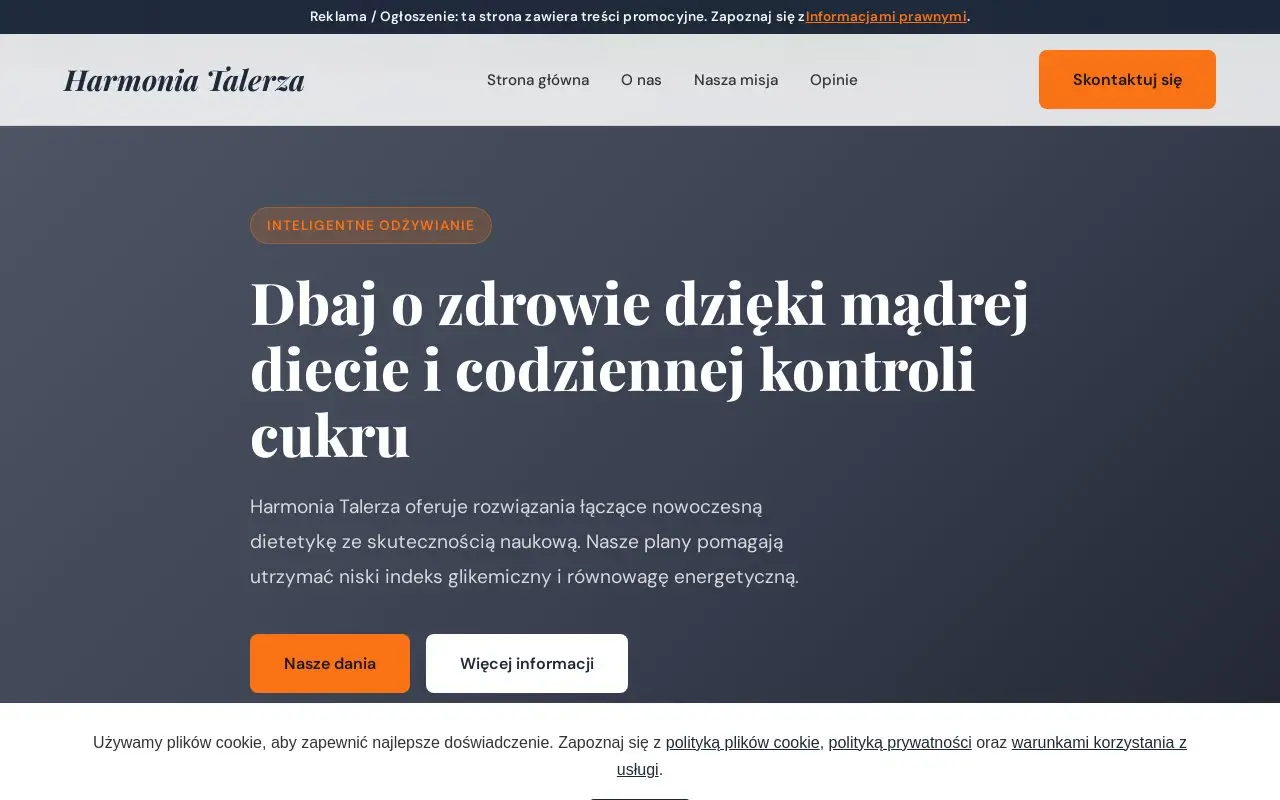 Landing page screenshot