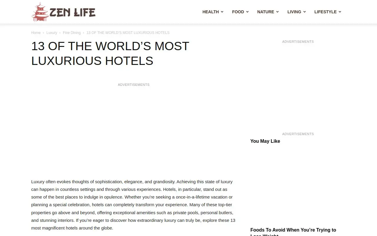 Landing page screenshot