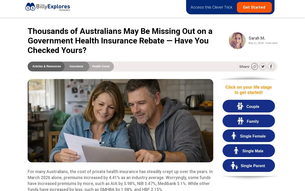Landing page screenshot