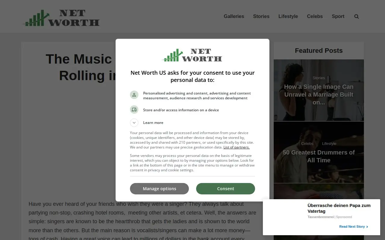 Landing page screenshot