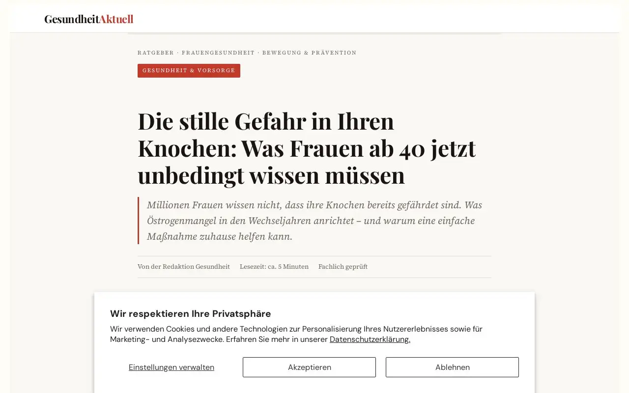 Landing page screenshot