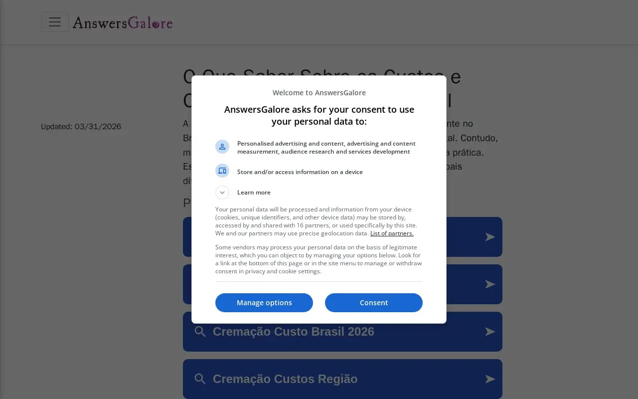 Landing page screenshot