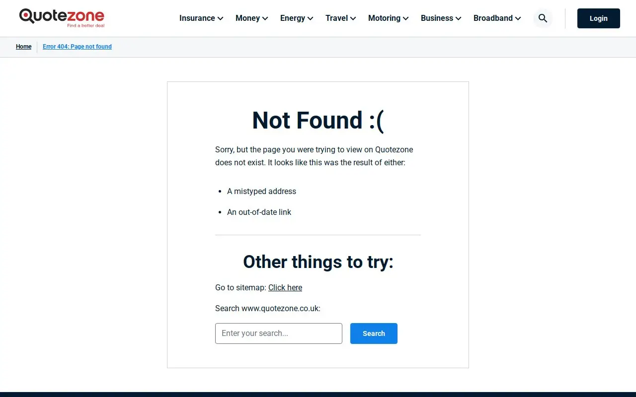 Landing page screenshot
