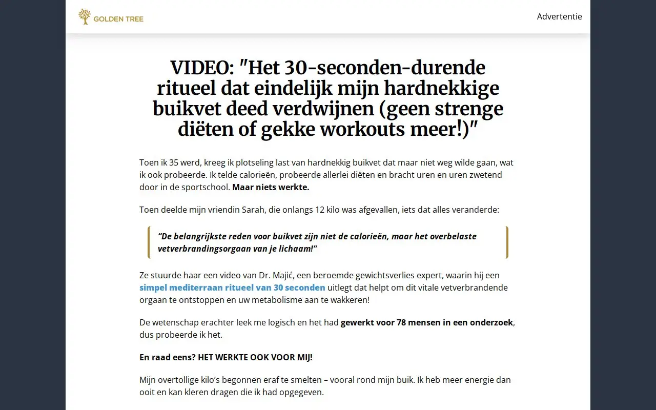 Landing page screenshot