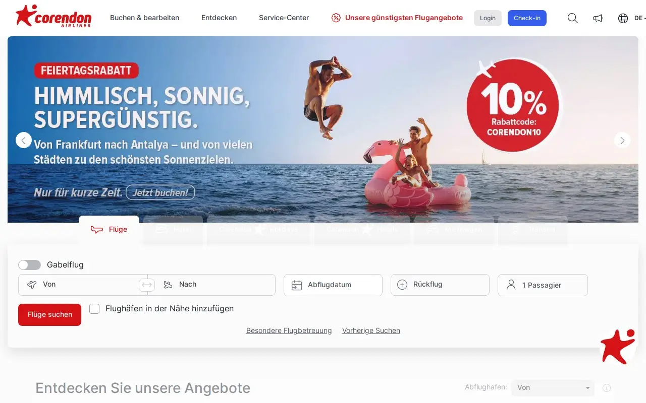 Landing page screenshot