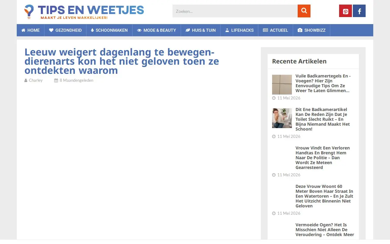 Landing page screenshot