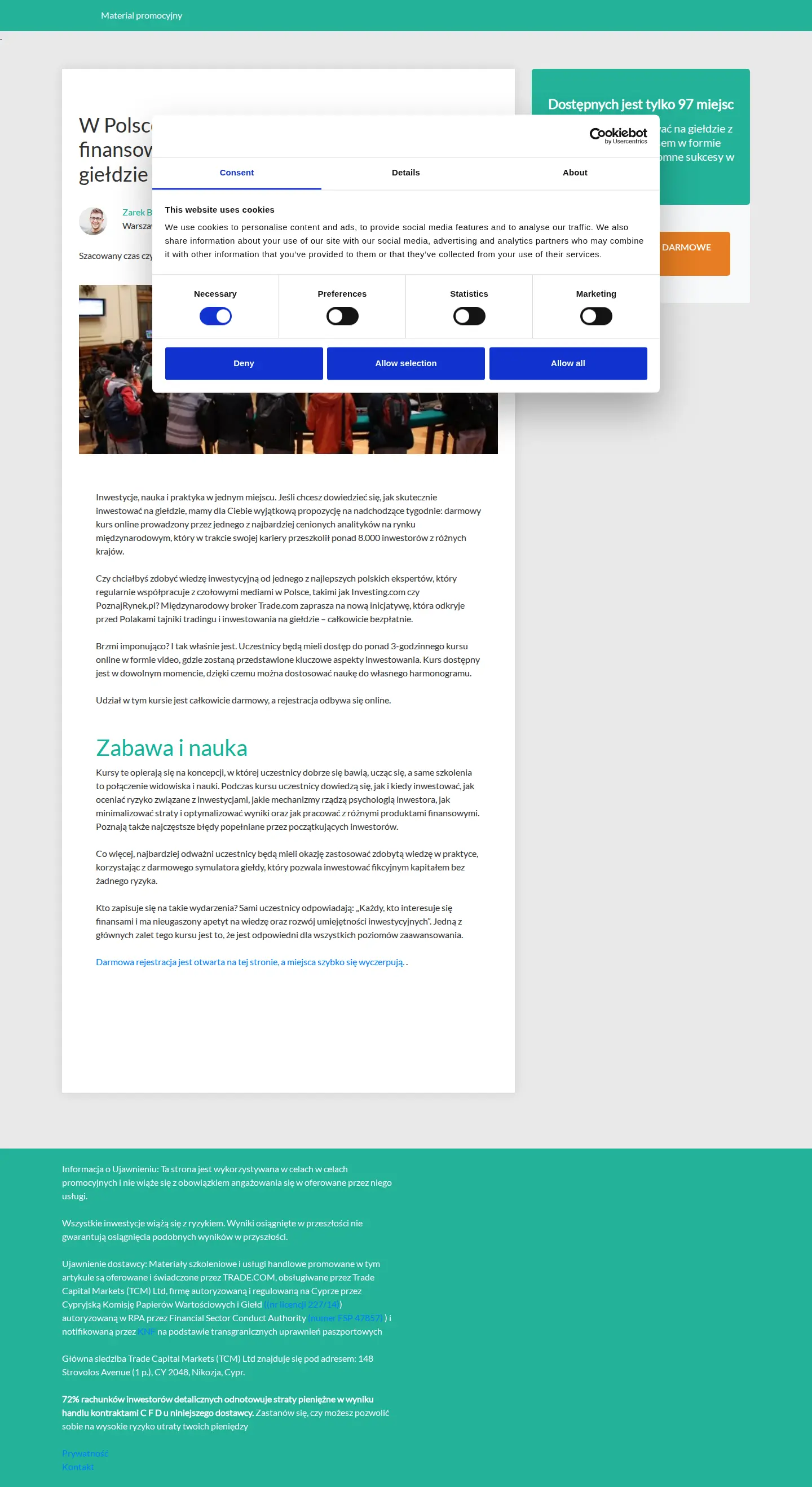 Landing page screenshot