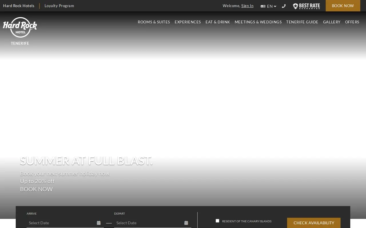 Landing page screenshot