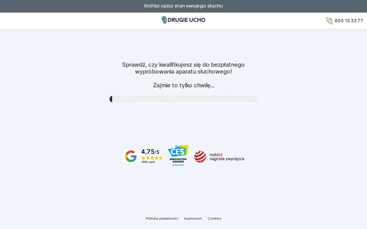 Landing page screenshot
