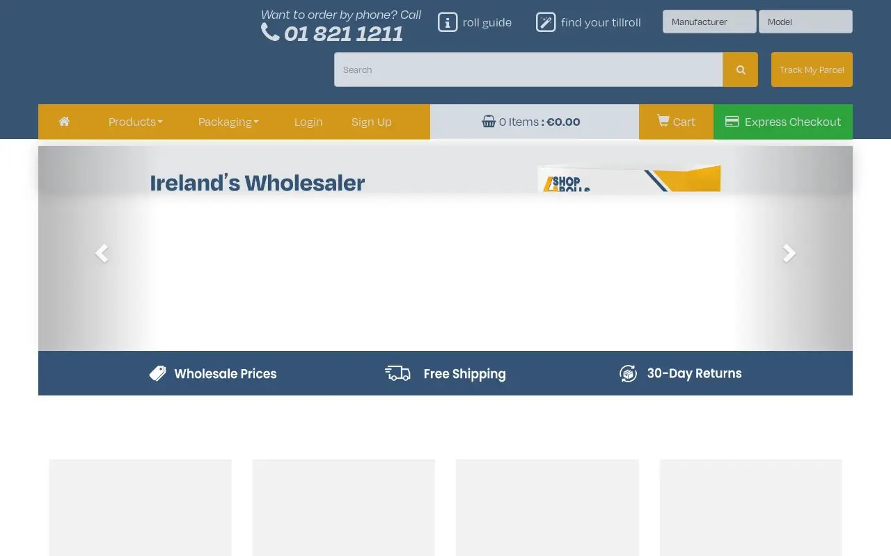 Landing page screenshot