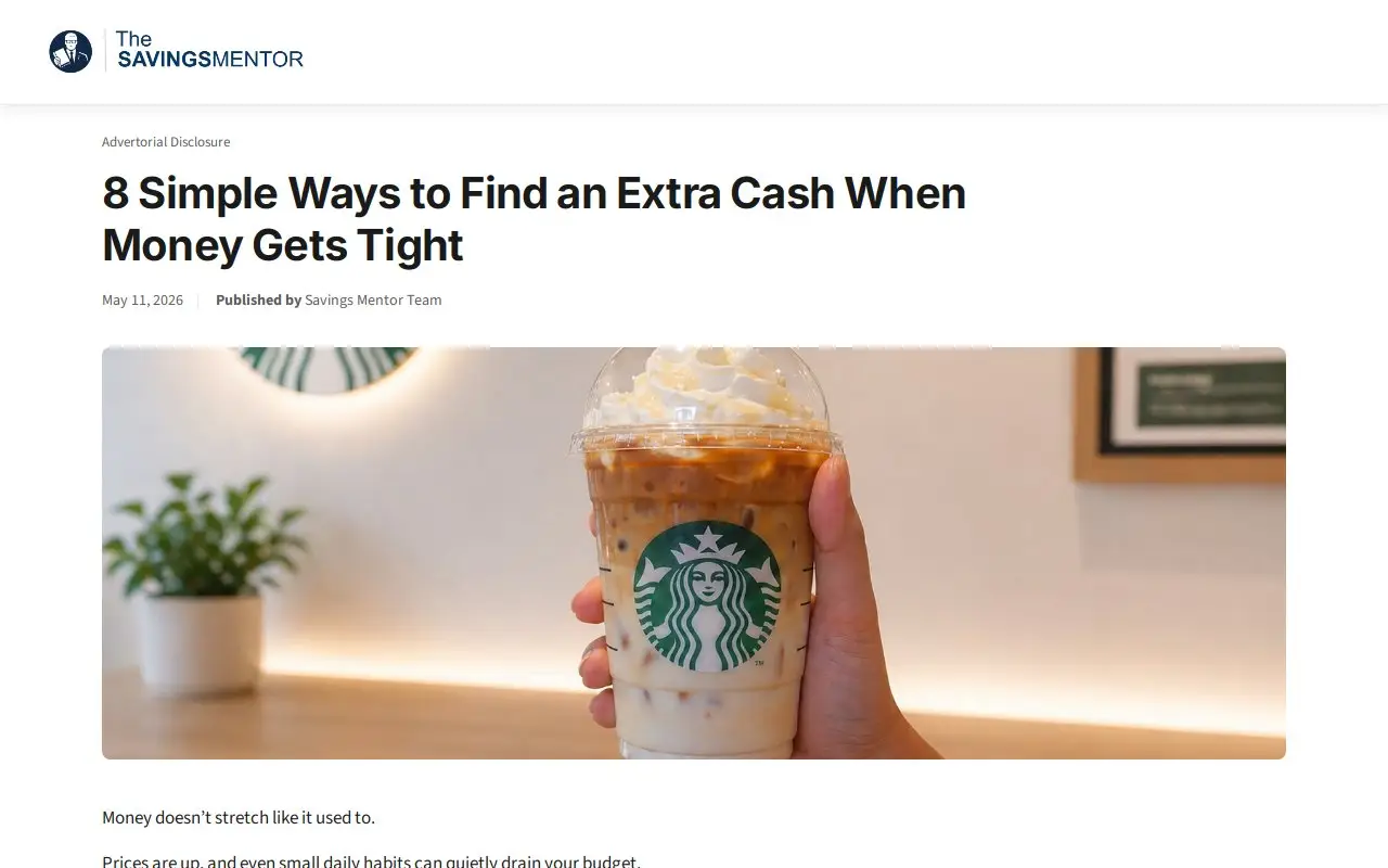 Landing page screenshot