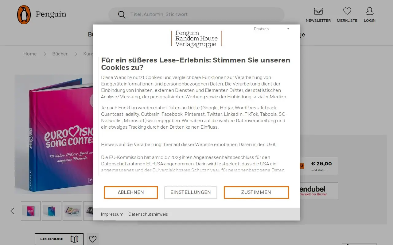 Landing page screenshot