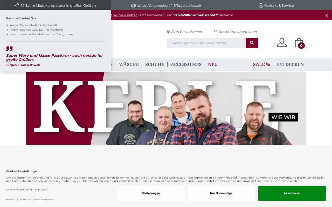 Landing page screenshot
