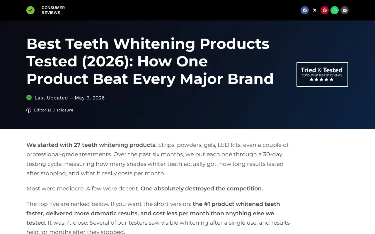 Landing page screenshot
