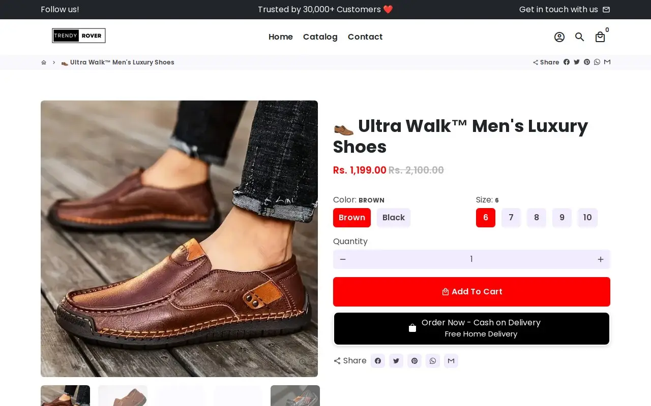 Landing page screenshot