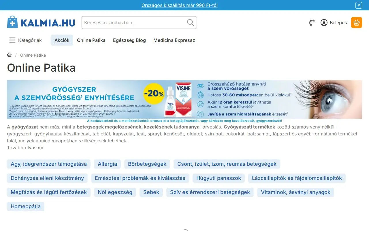 Landing page screenshot