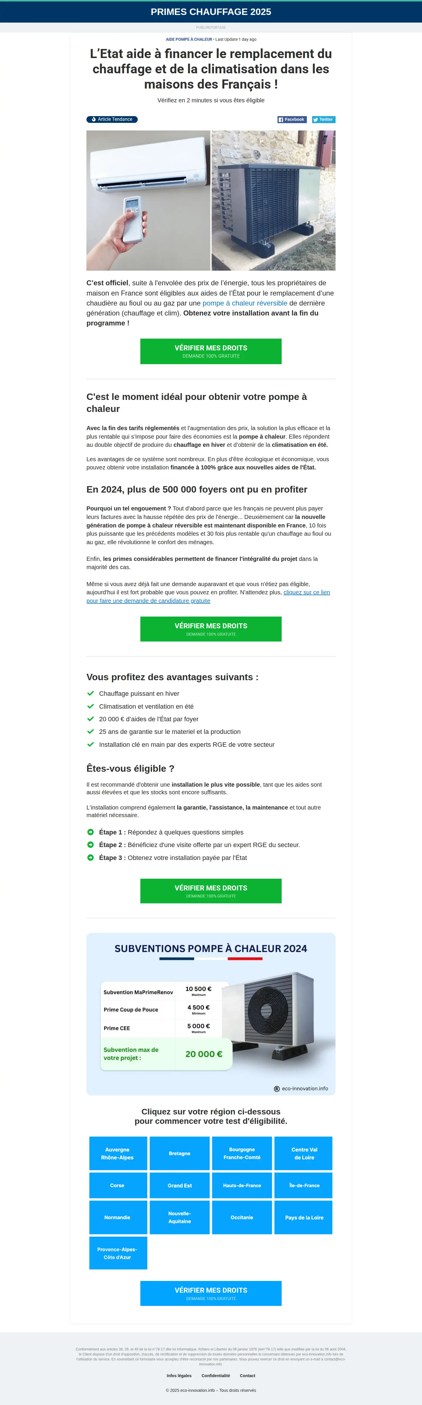 Landing page screenshot