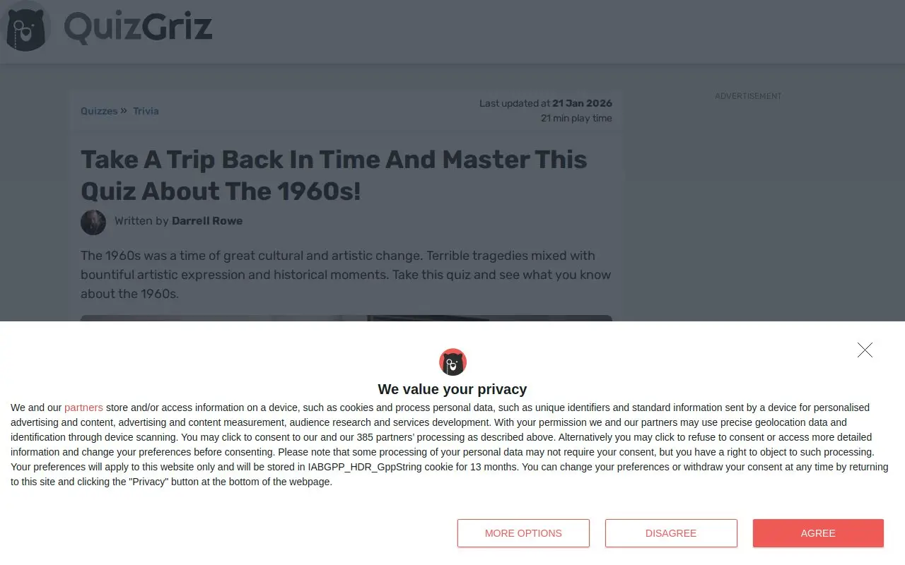 Landing page screenshot