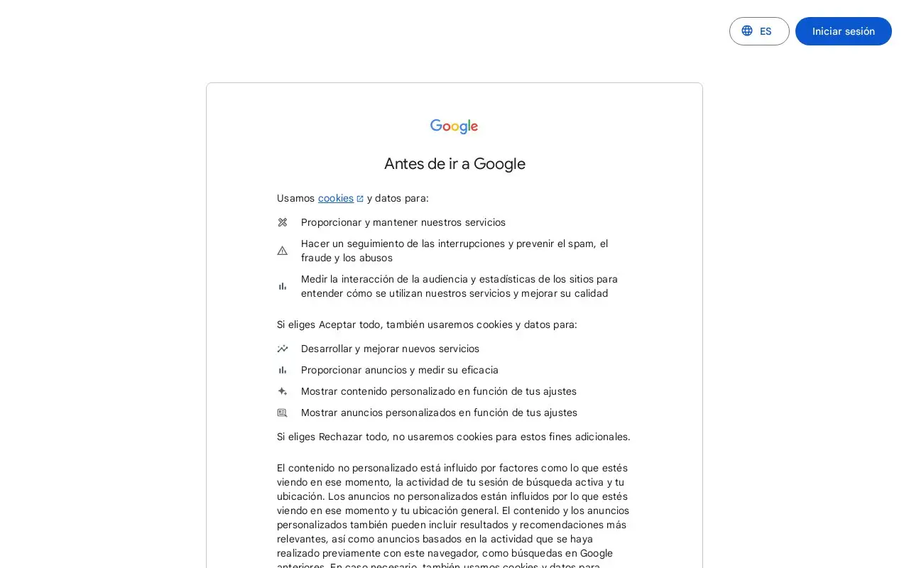 Landing page screenshot
