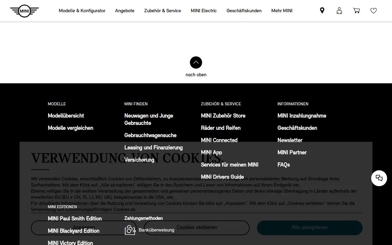 Landing page screenshot