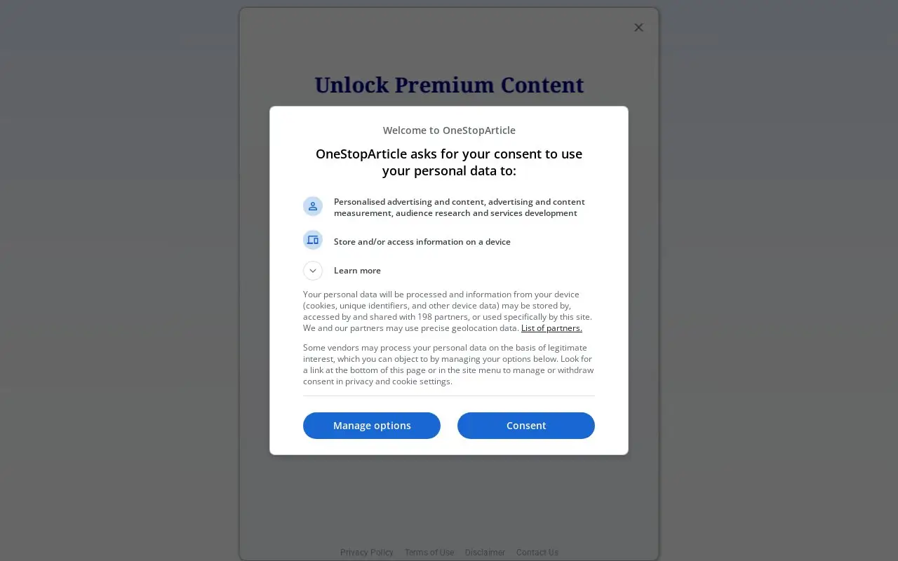Landing page screenshot