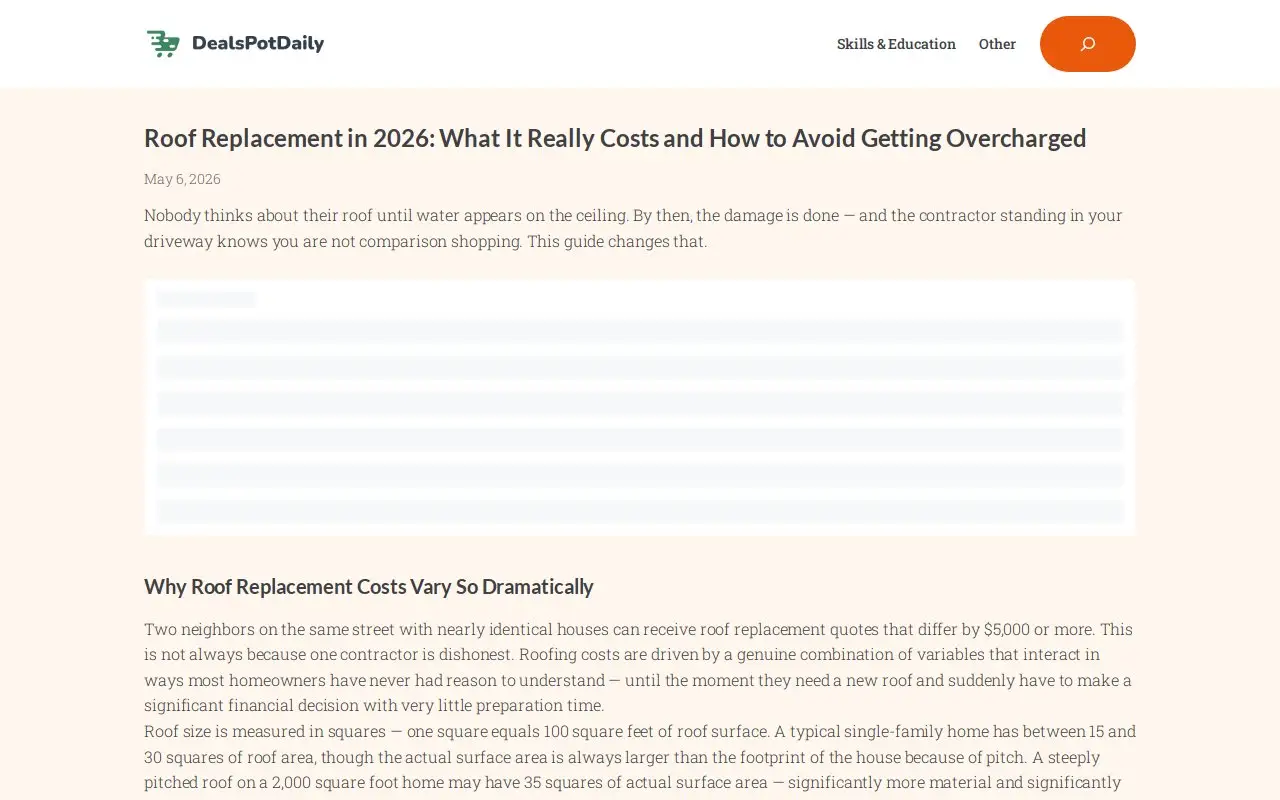 Landing page screenshot