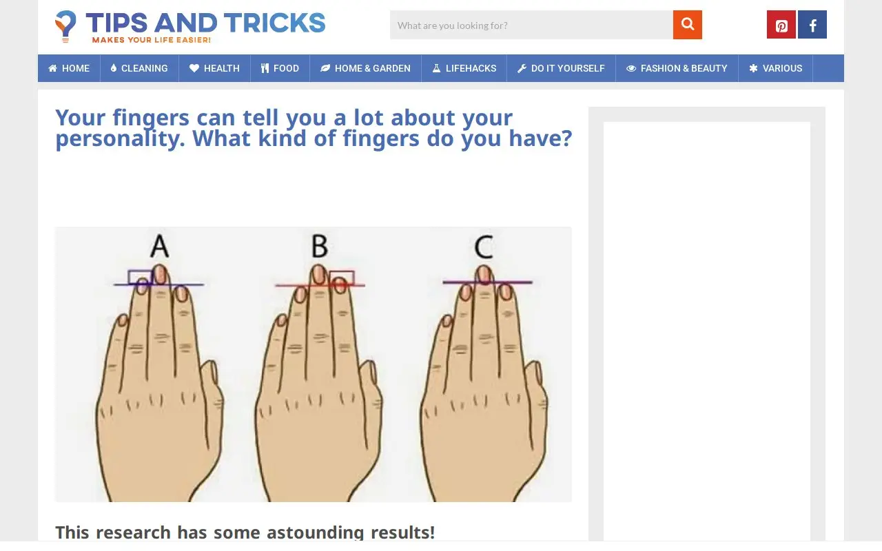 Landing page screenshot