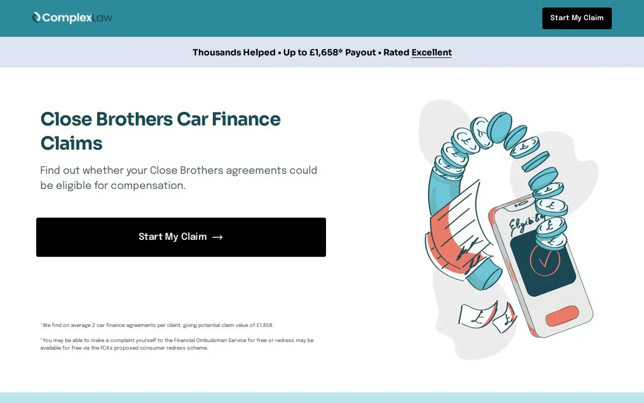Landing page screenshot