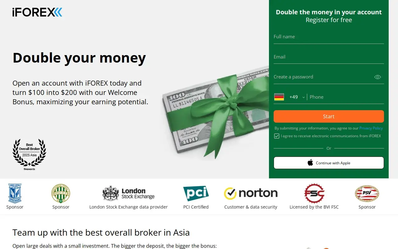 Landing page screenshot