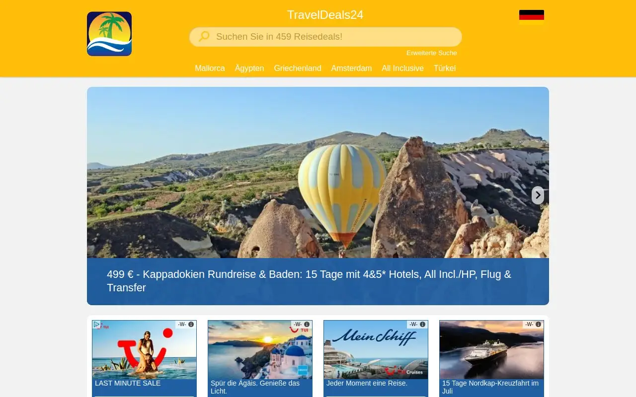 Landing page screenshot