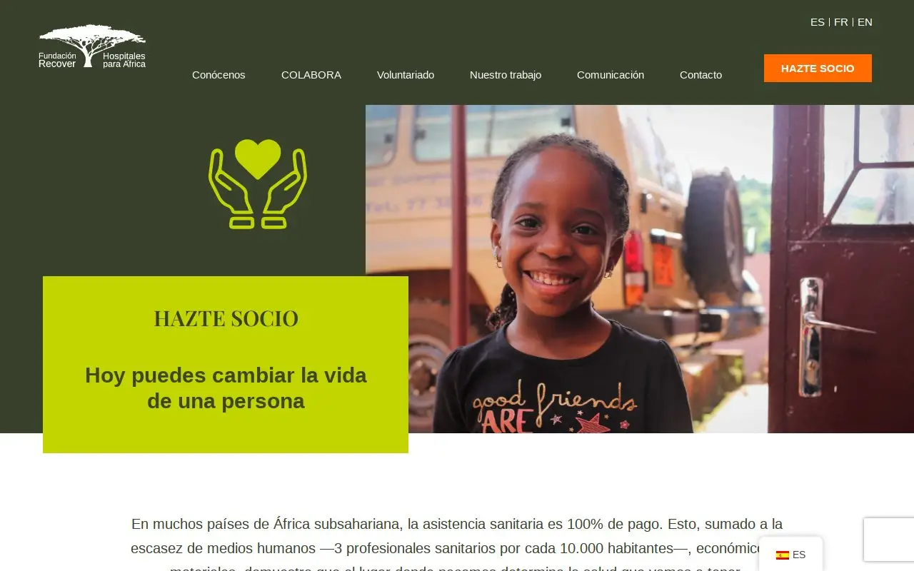 Landing page screenshot